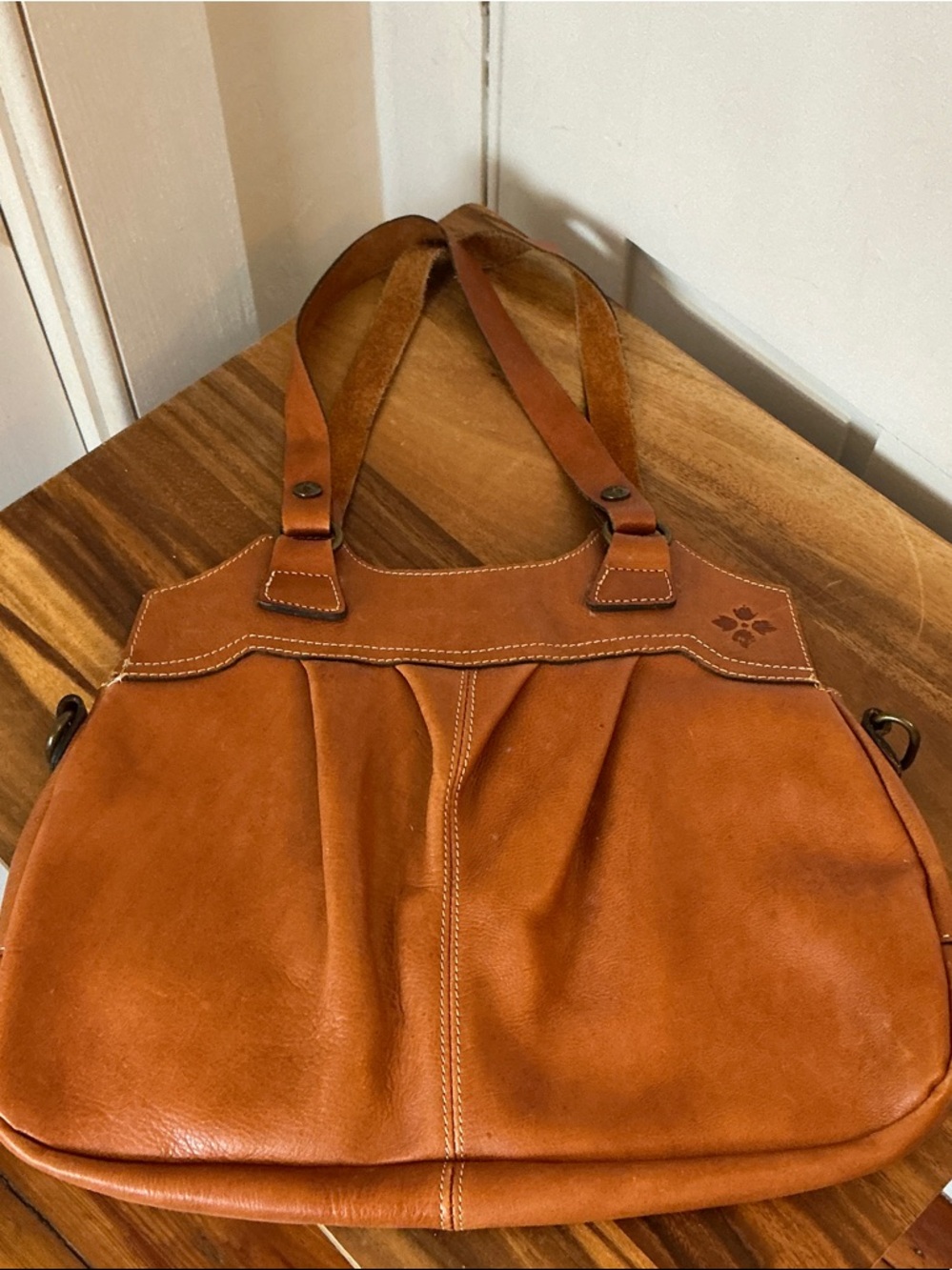 Patricia Nash Cognac Leather Shoulder Bag